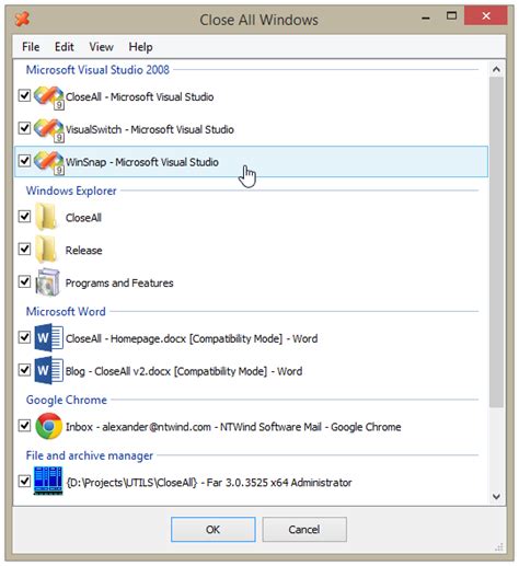 Download NTWind WindowSpace 2.6.3